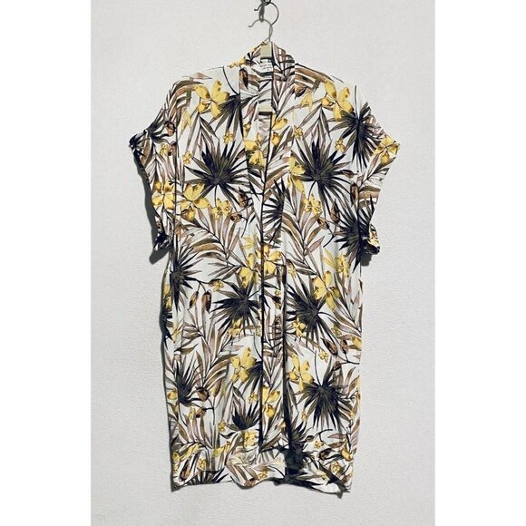 Dress Forum Dress Womens Medium Tropical Floral V Neck Button Front Boho - Picture 1 of 6